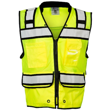 S, Lime Class 2 High Performance Surveyors Zipper Vest